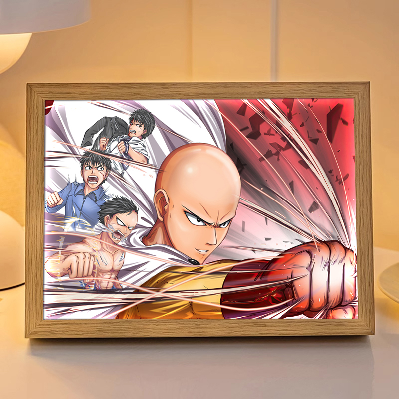 一拳超人灯光画琦玉周边二次元动漫手办小夜灯装饰画生日礼物摆件