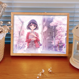 路人女主的养成方法灯光画加藤惠英梨梨周边吧唧礼物摆件小夜灯