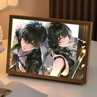 鸣潮漂泊者灯光画二次元游戏周边手办摆件电竞房蓝牙音响小夜灯