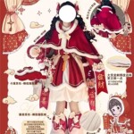 儿童拜年服战袍小福兽洛丽塔蓬蓬裙圣诞节长袖连衣裙新年战衣套装