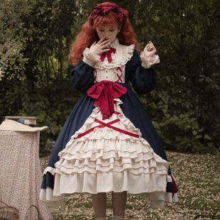 原创设计奶油白雪姬op洛丽塔lolita连衣裙日常长袖正版洋装秋冬