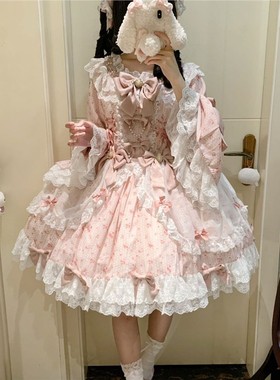 莓雨记甜心草莓熊原创设计Lolita洋装dollop吊带连衣裙夏爆款正品