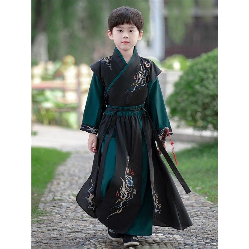 2025新款春夏汉服男童高端儿童国学少爷古装演出服唐装超仙中国风