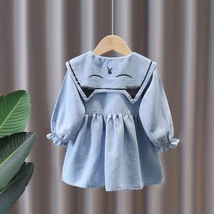 连衣裙儿童女秋装时尚洋气2023新款小童公主裙女宝宝春秋牛仔裙子