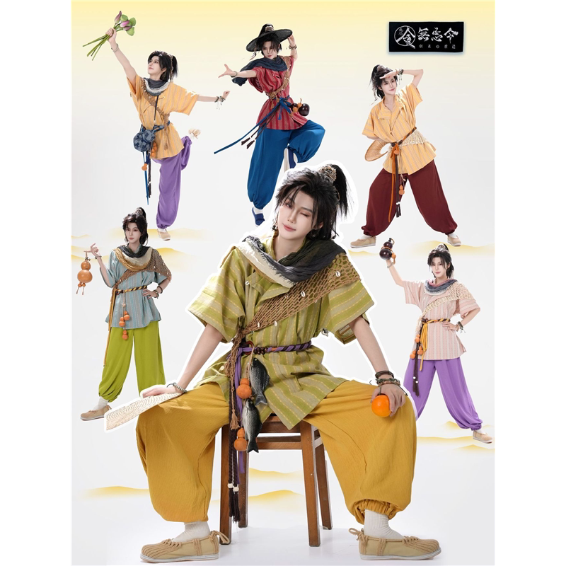 无忌令唐制半袖圆领衫【任逍遥】夏季棉混纺逍遥游侠汉服男女款