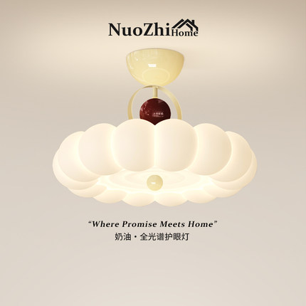 法式奶油风泡泡吸顶灯新款浪漫主卧室吊灯全光谱客厅书房led灯具