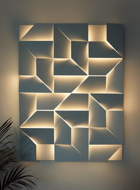 设计师款客厅背景墙艺术壁灯简约卧室床头门厅玄关过道装饰壁画灯