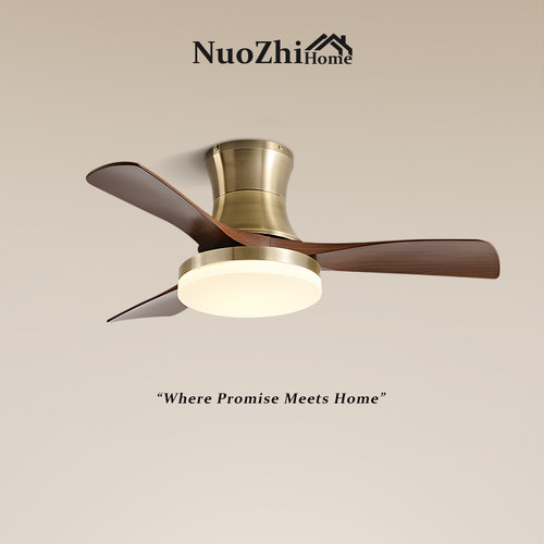 法式复古卧室一体静音风扇灯