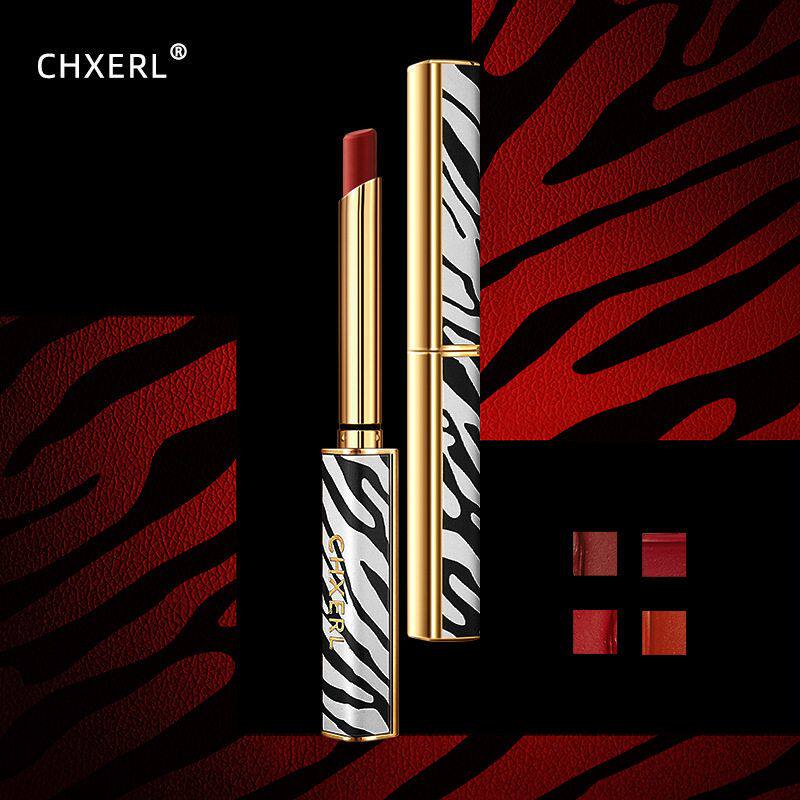 斑马柔光雾面夜光口红套装哑光防水不易掉色保湿滋润不沾杯正品牌