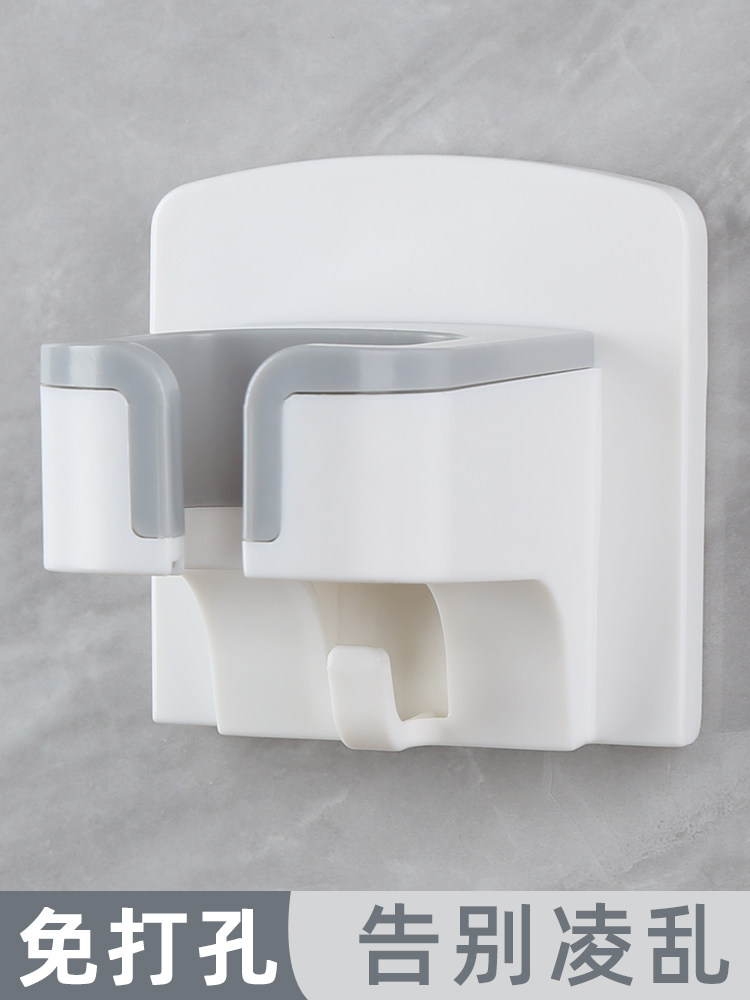 墙上放吹风机架多功能挂钩免打孔浴室戴森电吹风筒架子收纳放置架
