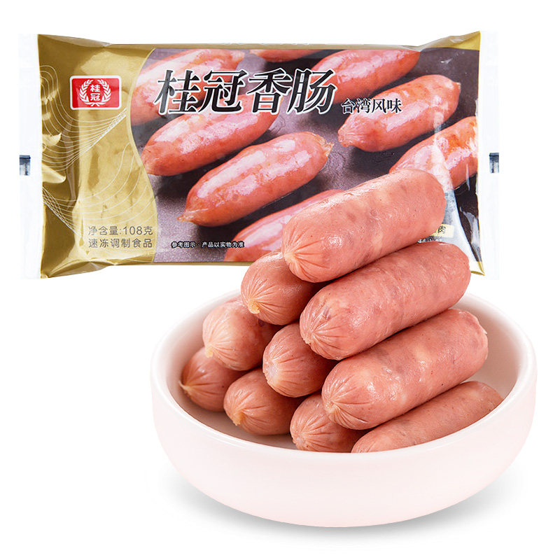 桂冠香肠108克台湾风味纯猪后腿肉火锅食材火锅丸料豆捞关东煮