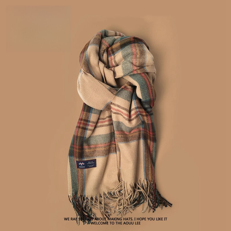 格子围巾女秋冬季百搭英伦经典韩版2025新款披肩高级感保暖围脖男