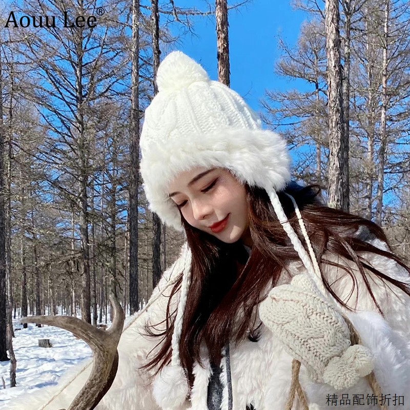 韩版冬季显脸保暖小帽子毛绒帽子