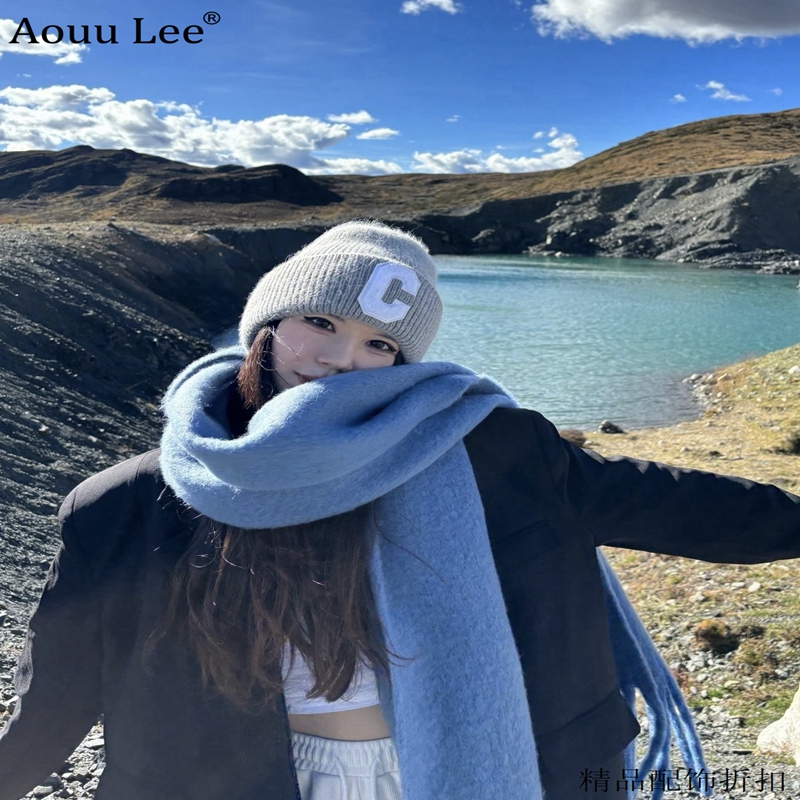 冬季流苏百搭女抗寒毛绒围脖围巾