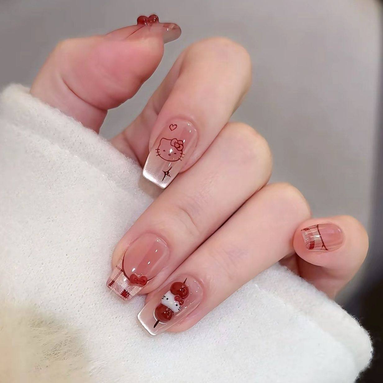 儿童穿戴甲2026新款手工超火显白指甲贴甲片中长款轻奢高级感女孩美甲贴纸8-12岁穿戴甲短款学生防水指甲装饰,文具电教/文化用品/商务用品,贴纸/立体贴纸,淘宝优惠券,粉丝福利购,淘宝优惠卷