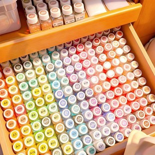 拼豆收纳盒套装120色96彩色贴纸分装颗粒透明塑料带盖整理大外盒