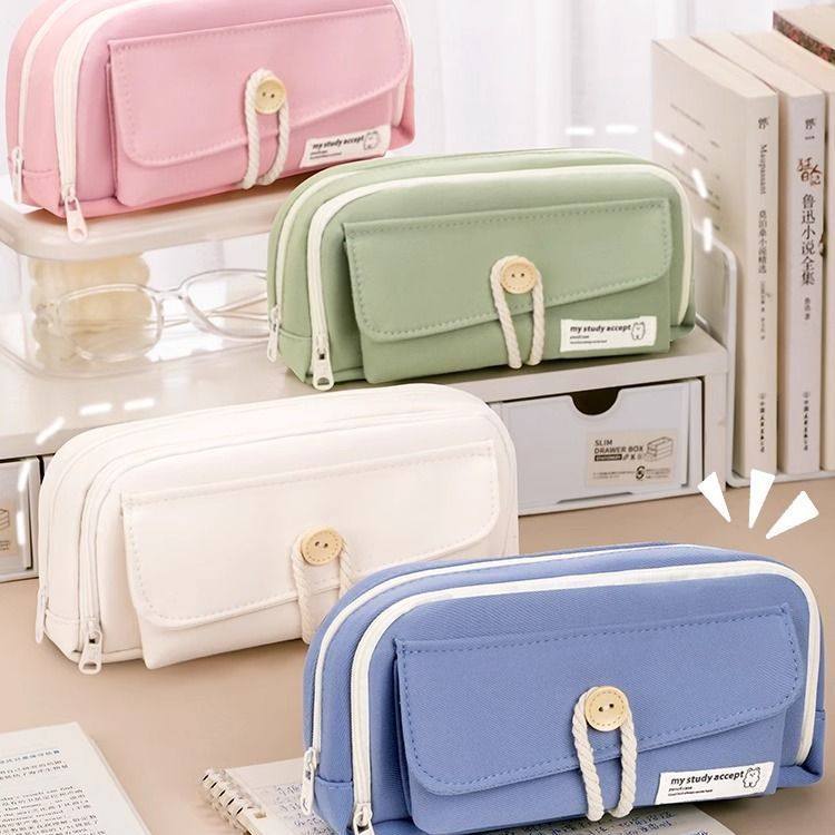 笔袋女孩版2026超火新款初中女生大容量铅笔盒小学生高颜值ins风简约款文具盒日系的小众的不撞款男生文具袋,文具电教/文化用品/商务用品,笔袋,淘宝优惠券,粉丝福利购,淘宝优惠卷