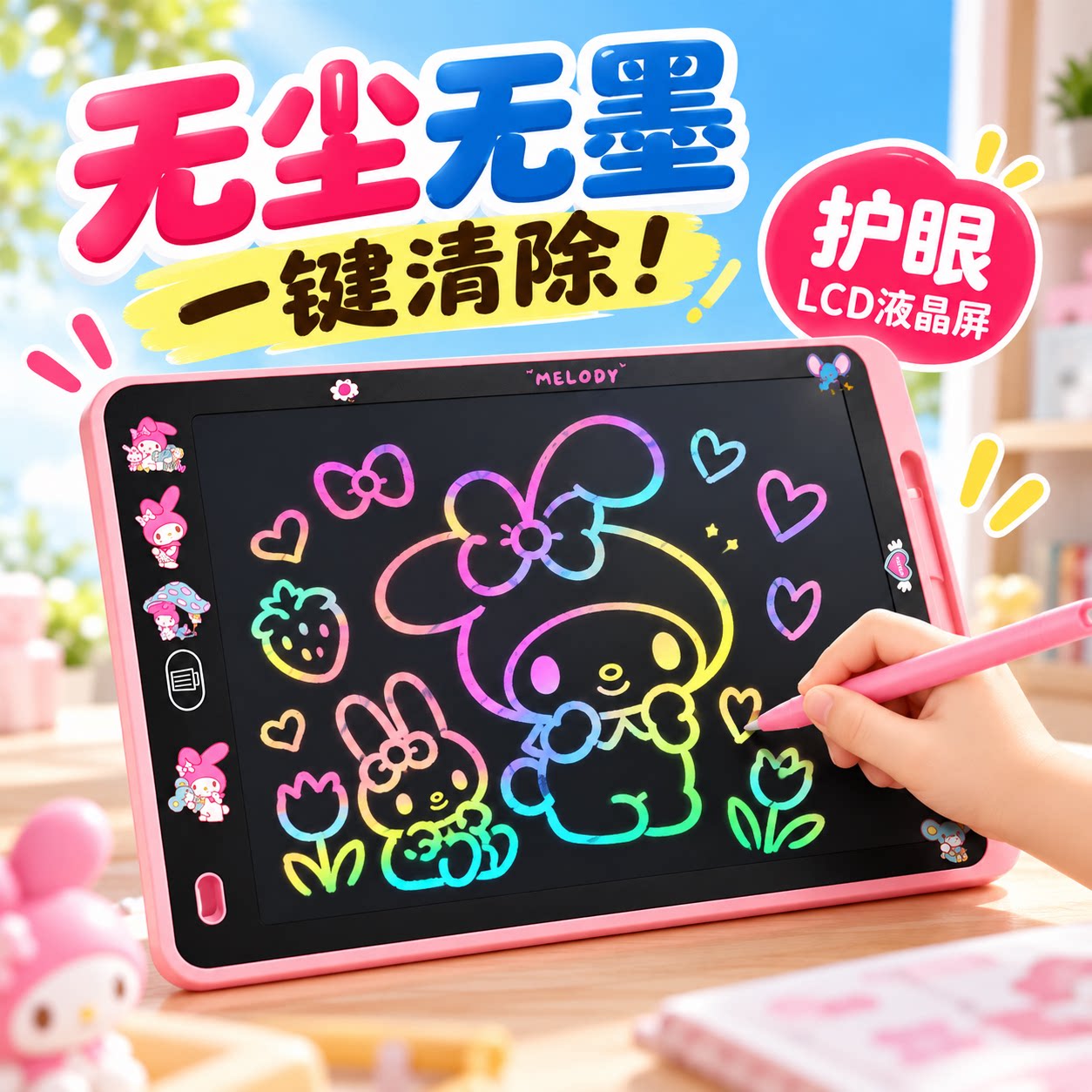 画板儿童液晶手写板宝宝幼儿家用可擦电子涂鸦板可消除画画小黑板