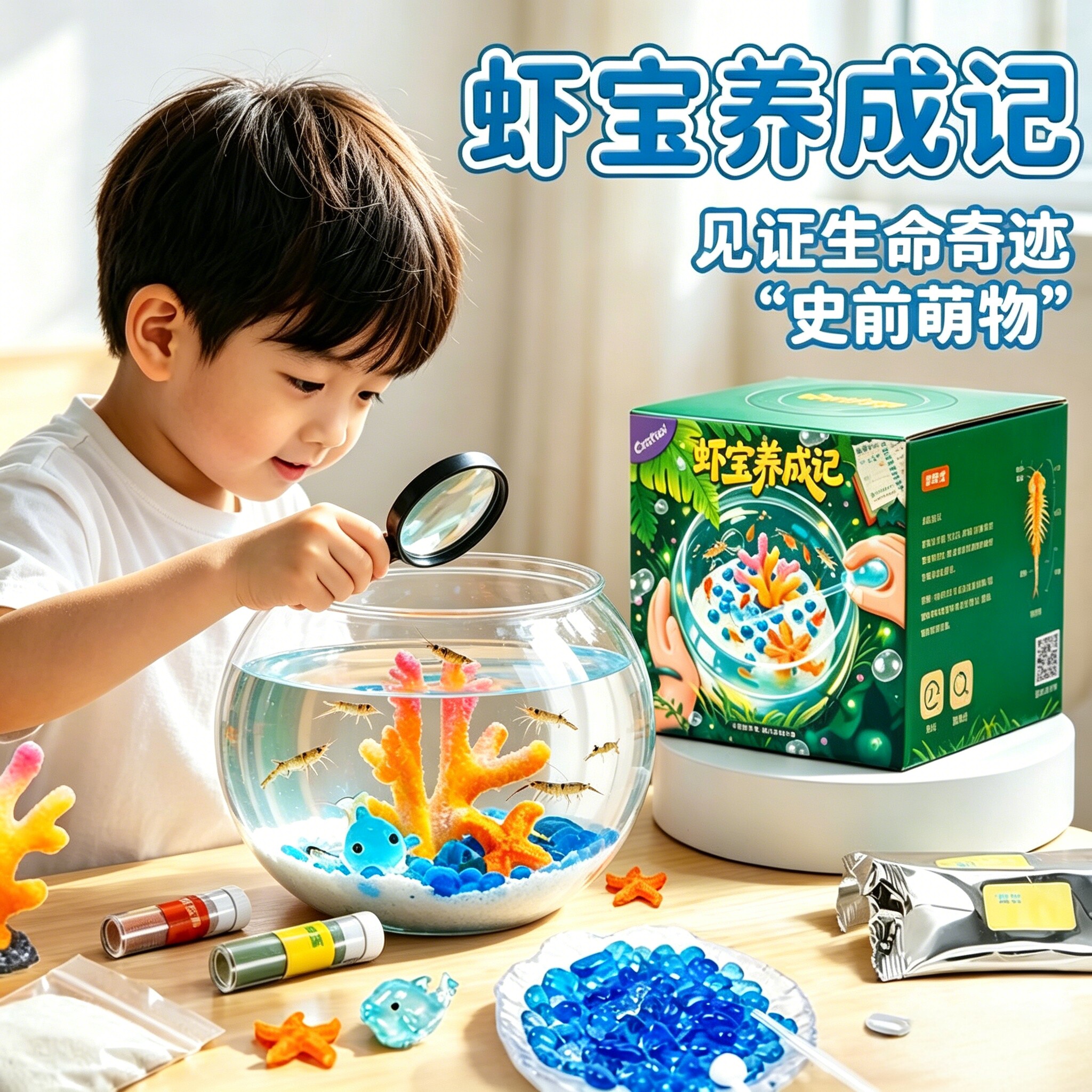 虾宝养成记科学小实验套装孵化养殖儿童益智开发手工小制作DIY材料