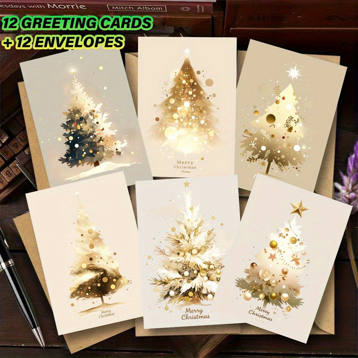 新款圣诞贺卡创意木雕烫金圣诞树卡片送男女朋友小惊喜圣诞节小礼物点