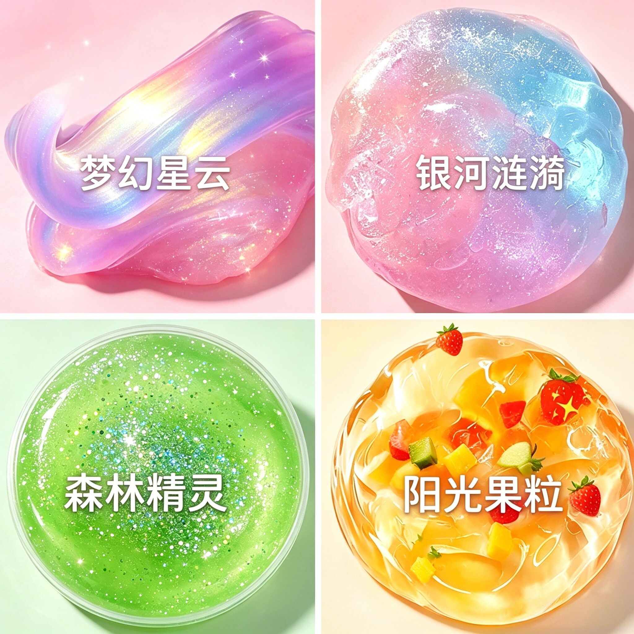 儿童安全无毒起泡胶软质不黏手玩具史莱姆液态玻璃水晶泥宝宝彩泥图片