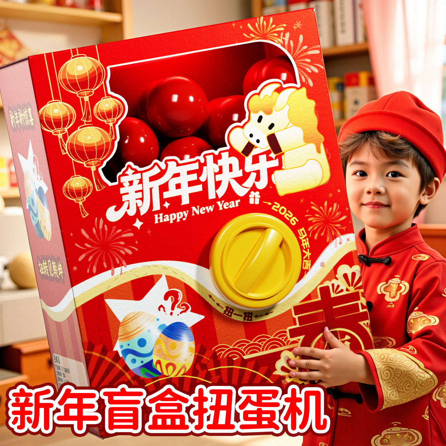 2026新年蛇年扭蛋机儿童生日礼物男女孩惊喜盲盒洞洞乐礼盒礼品,玩具/童车/益智/积木/模型,普通塑料积木,淘宝优惠券,粉丝福利购,淘宝优惠卷