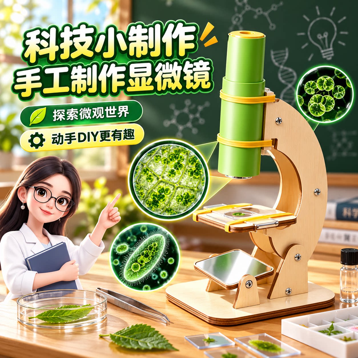 科学实验套装小学生自制显微镜手工diy材料儿童科技制作发明玩具8