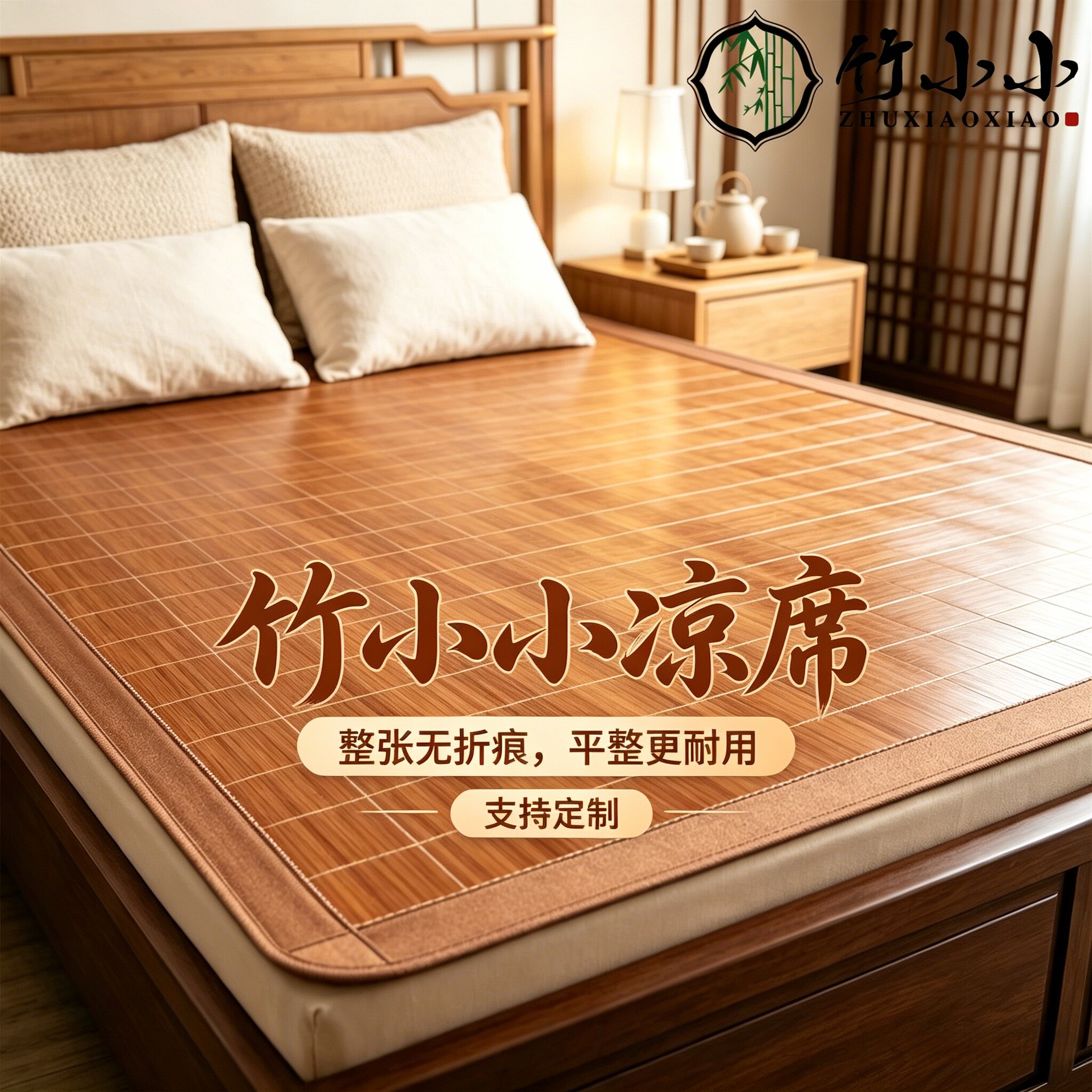 夏天竹席1.1米双面1.5草席1.3席子1.8宽直筒1.7定制凉席2米长定做