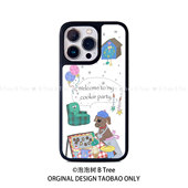 BTree原创设计可爱复古美式 防摔黑边 13软胶亚克力背板磁吸款 派对适用iPhone17Promax手机壳苹果16Plus15