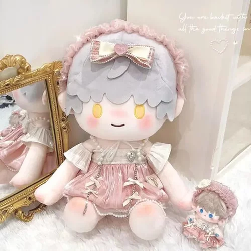 40cm棉花小香风娃娃馥郁新品娃衣裙子坐姿蕾丝巴黎衣服女娃公主风