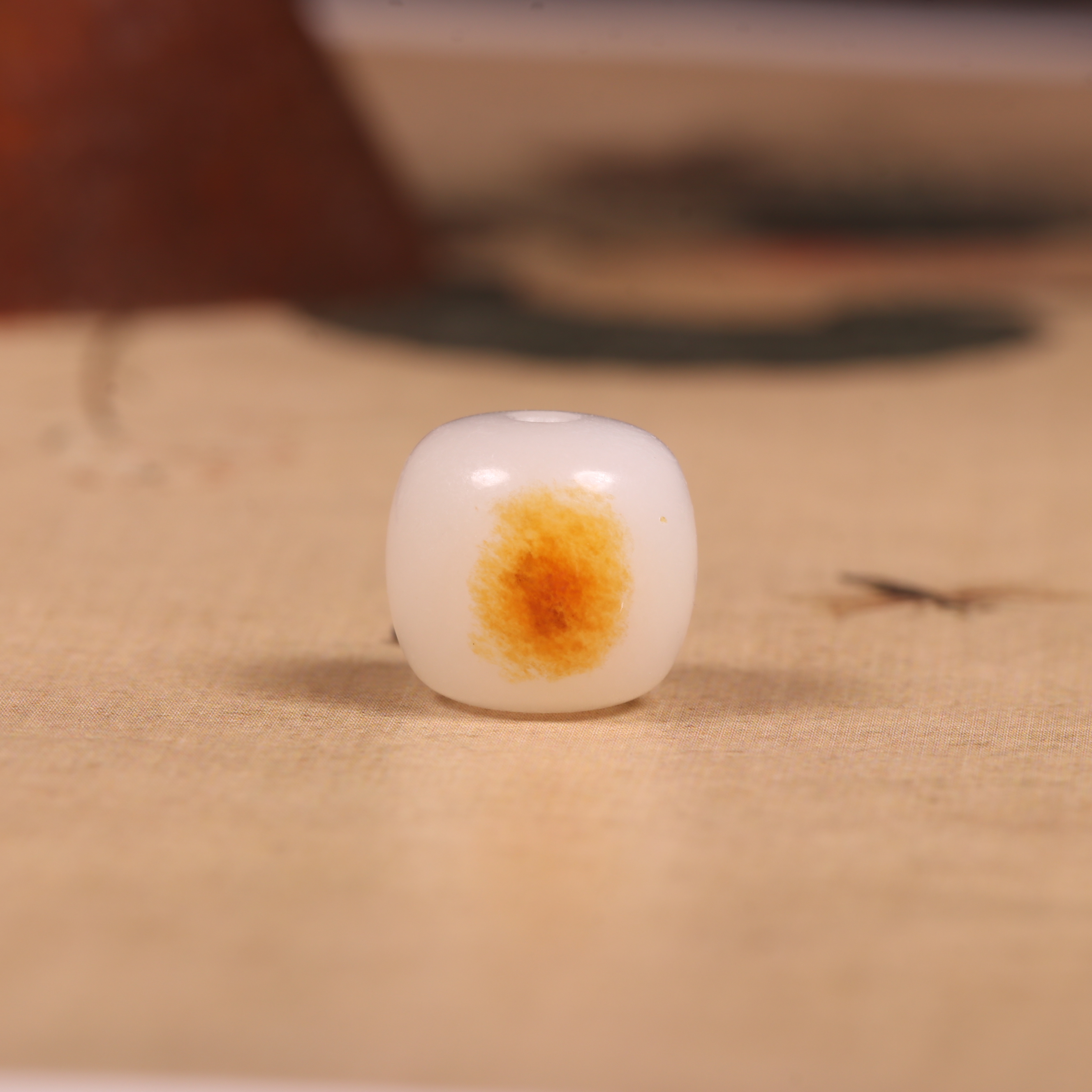 新疆和田玉籽料老型珠单珠手串