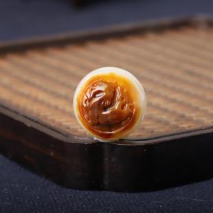 20mm苏工新疆和田玉籽料红沁皮黄沁单珠锁骨珠锁骨链圆珠散珠