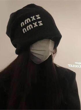 小冷日系保暖显脸堆堆秋冬季帽子女灰色慵懒风帽大头围百搭包头帽