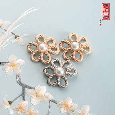 皓质汉服旗袍纽扣圆形