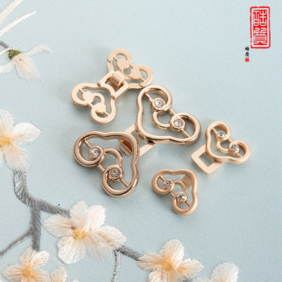 皓质汉服旗袍纽扣圆形