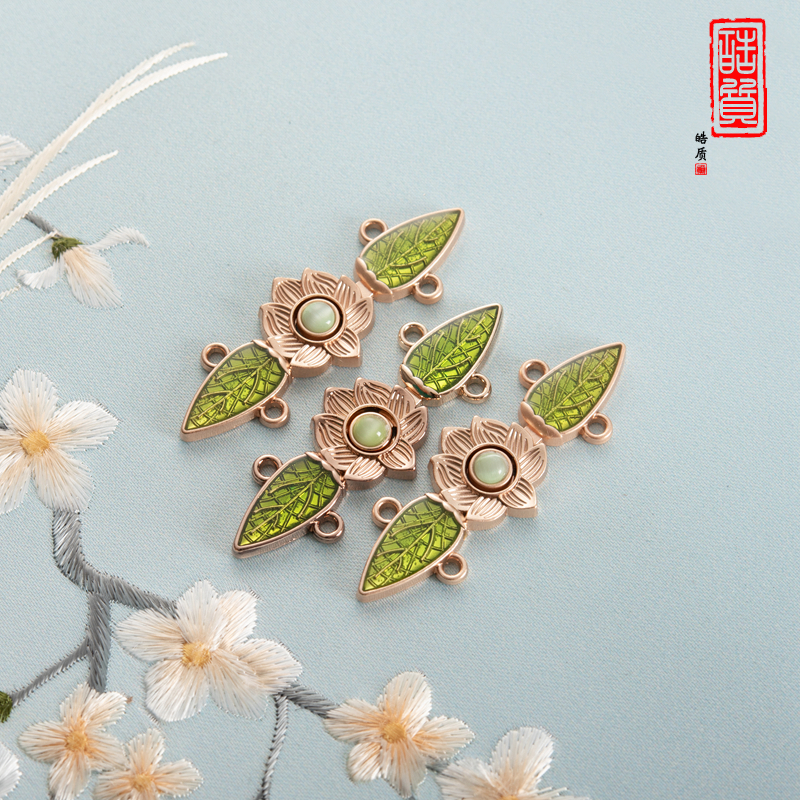 皓质汉服旗袍纽扣蝴蝶结