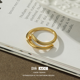 日本coss koko戒指女小众设计个性素圈时尚ins简约百搭可调节