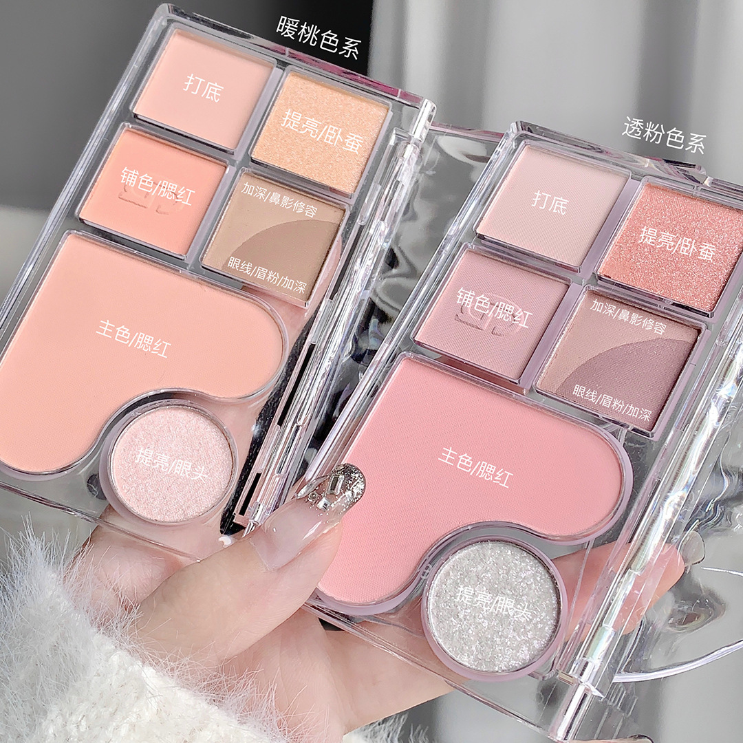 新款推荐gegebear光影综合一体盘眼影腮红修容卧蚕提亮珠哑光