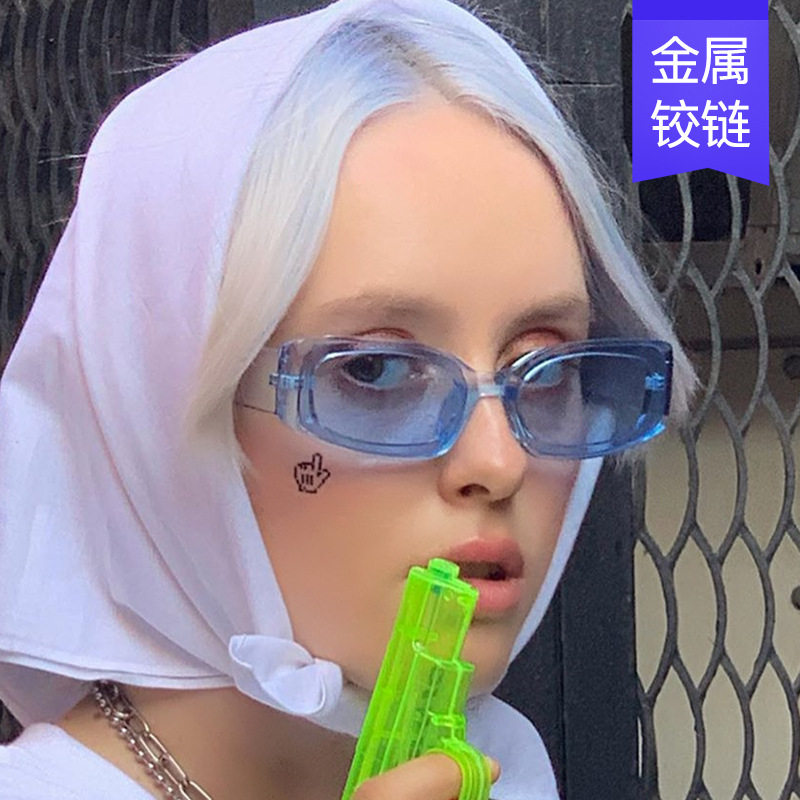 日本coss koko新款潮流小框太阳镜方形果冻色镜框时尚街拍墨镜