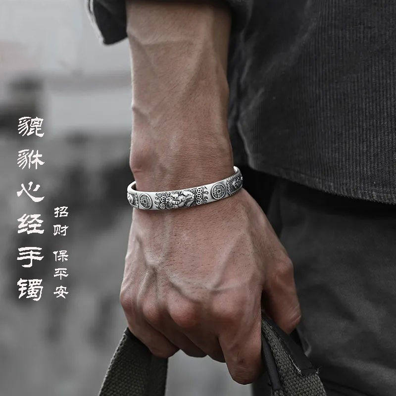 日本coss koko貔貅手链男款镀银小众设计简单大方复古男生招财