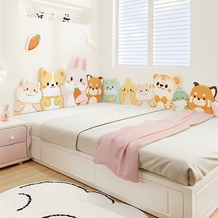 榻榻米软包墙围可爱小动物床头软包靠垫防撞软包垫护墙板墙贴自粘
