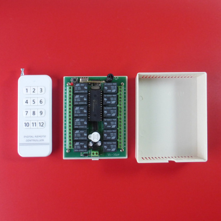 优选12V24V多路无线遥控开关 LED电机马达远距离控制器12路继电器