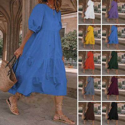New retro summer dress sundress ladies 2021新女士休闲沙滩裙