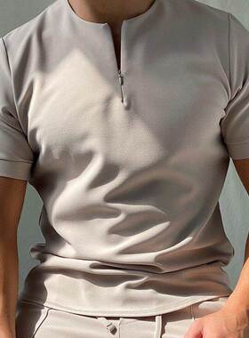 eck Top Pullover Summer Fashion Loose Men s T-Shirts Clothes