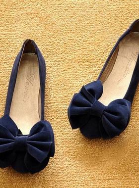 Big size Students bowknot single flat shoes 34-43 平底女单鞋