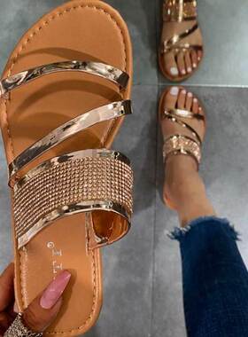 2021 summer slippers women flat sandals for ladies shoes 43