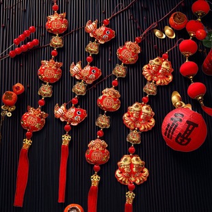 2026马年新款喜庆钱袋装饰挂件乔迁之喜搬家布置房间大门灯笼挂串