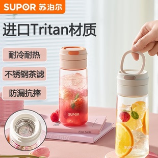 防摔过滤杯子 苏泊尔水杯男女tritan耐热塑料杯学生运动高颜值夏季