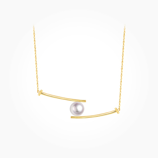 BEAUFINA百分娜18K金akoya海水珍珠项链海岸系列通勤百搭时尚 吊坠