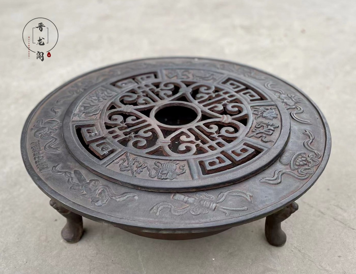 铸铁八仙炭火盆煮茶烧烤取暖居家摆设复古收藏古玩新品包邮多功能